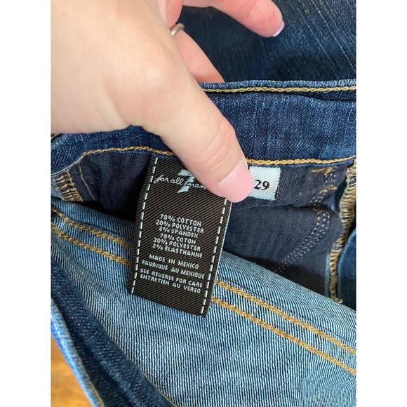 7 For All Mankind Womens Size 29 Bootcut Jeans Medium Wash Blue Stretch Denim - Picture 4 of 5